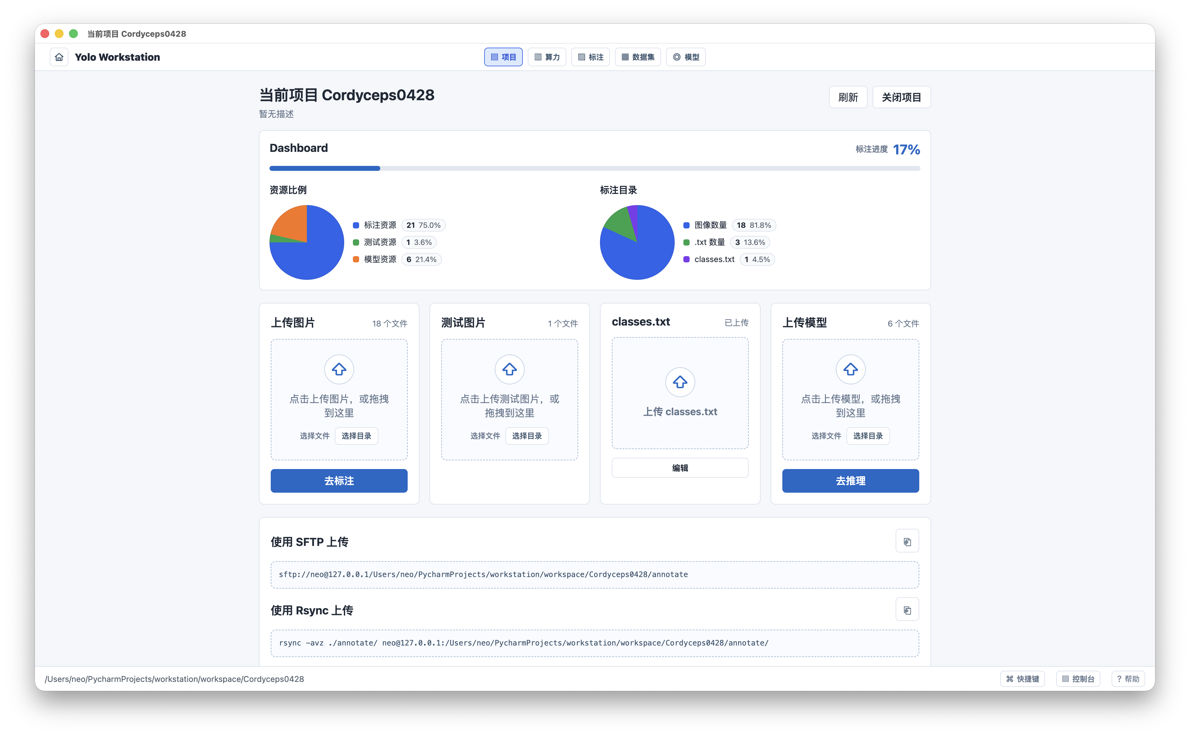 YOLO 工作站项目详情截图